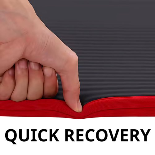 1/2 inches Extra Thick & Long Exercise Yoga Mat with Bag and Carrying Strap, Non-Slip Eco Friendly, All-Purpose, High Density Anti-Tear Pilates Mat for Fitness and Gym Workouts, Red workout mat.