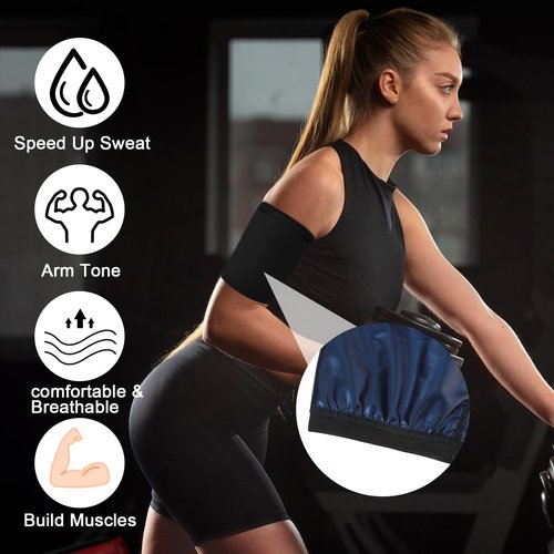 Hpmjz 2 pcs Women's Arm Trimmers Slimming Arms Sleeves Sport Arm Shapers Sweat Bands Compression Wrap Belt Helps Upper Arms Shaper for Workout Beauty Flabby Weight Loss Calories