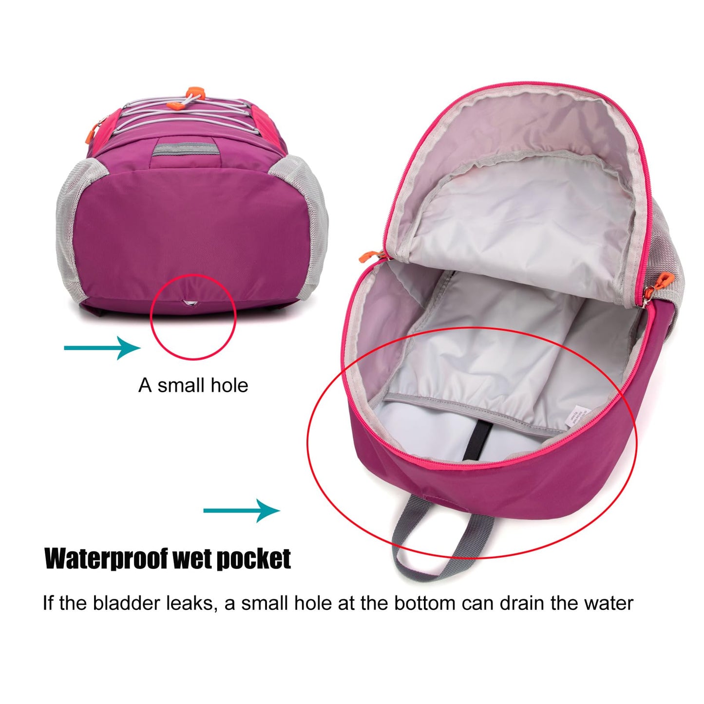 IVYGREEN Little Kids Hiking Backpack for Boys or Girls, Small Daypack for Camping or Travel (Purple, Medium)