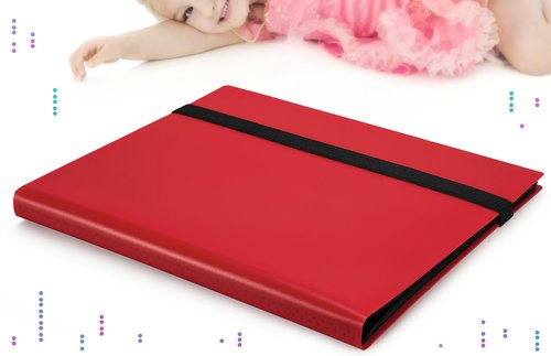 (2025) Trading Card Binder 9 Pocket, Premium Sports Collection Binder Game Cards Book with Sleeves Side Loading, Anti-open Strap Double Sided Waterproof 360 Card Folder