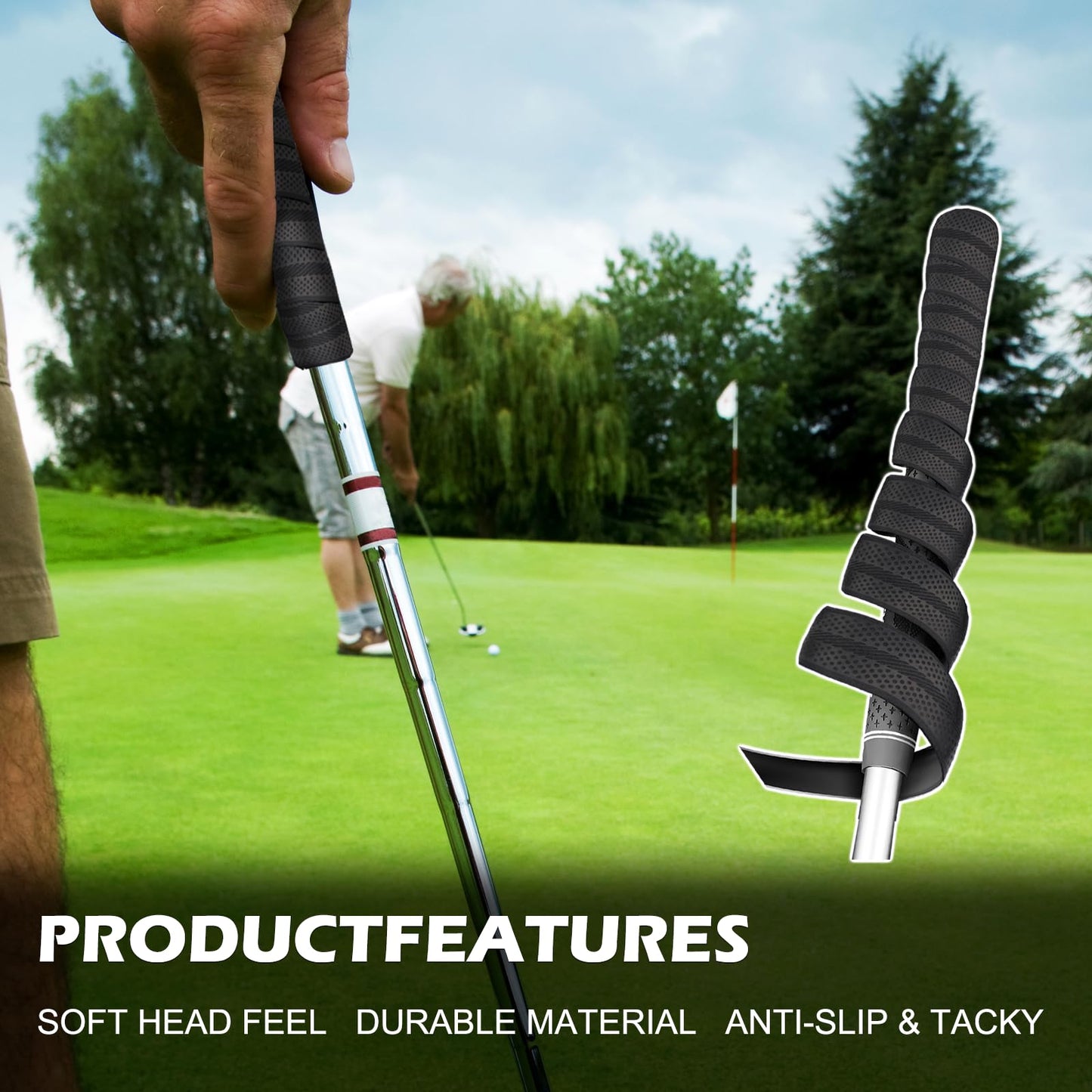 3 PCS Golf Grip Wrapping Tapes, 1 x 40 inch Black Golf Club Grip Tape, Provides Excellent Feeling and Control