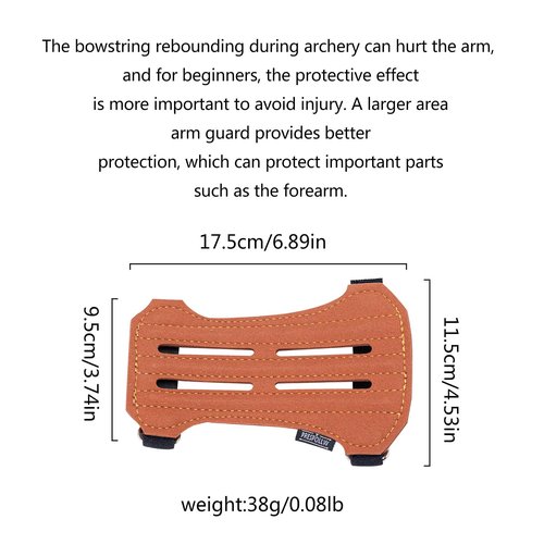 Prespollw Archery Arm Guard – Breathable & Durable Forearm Protector with Adjustable Straps for Archery, Hunting & Outdoor Sports (Brown)