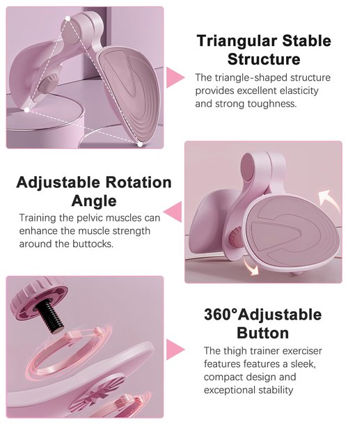 Thigh Trainer Hip Trainer Kegel Exerciser, Pelvic Floor Trainer, Kegel Trainer for Postpartum Rehabilitation, Trimmer Inner Thigh, Thigh Toner Workout (Pink)