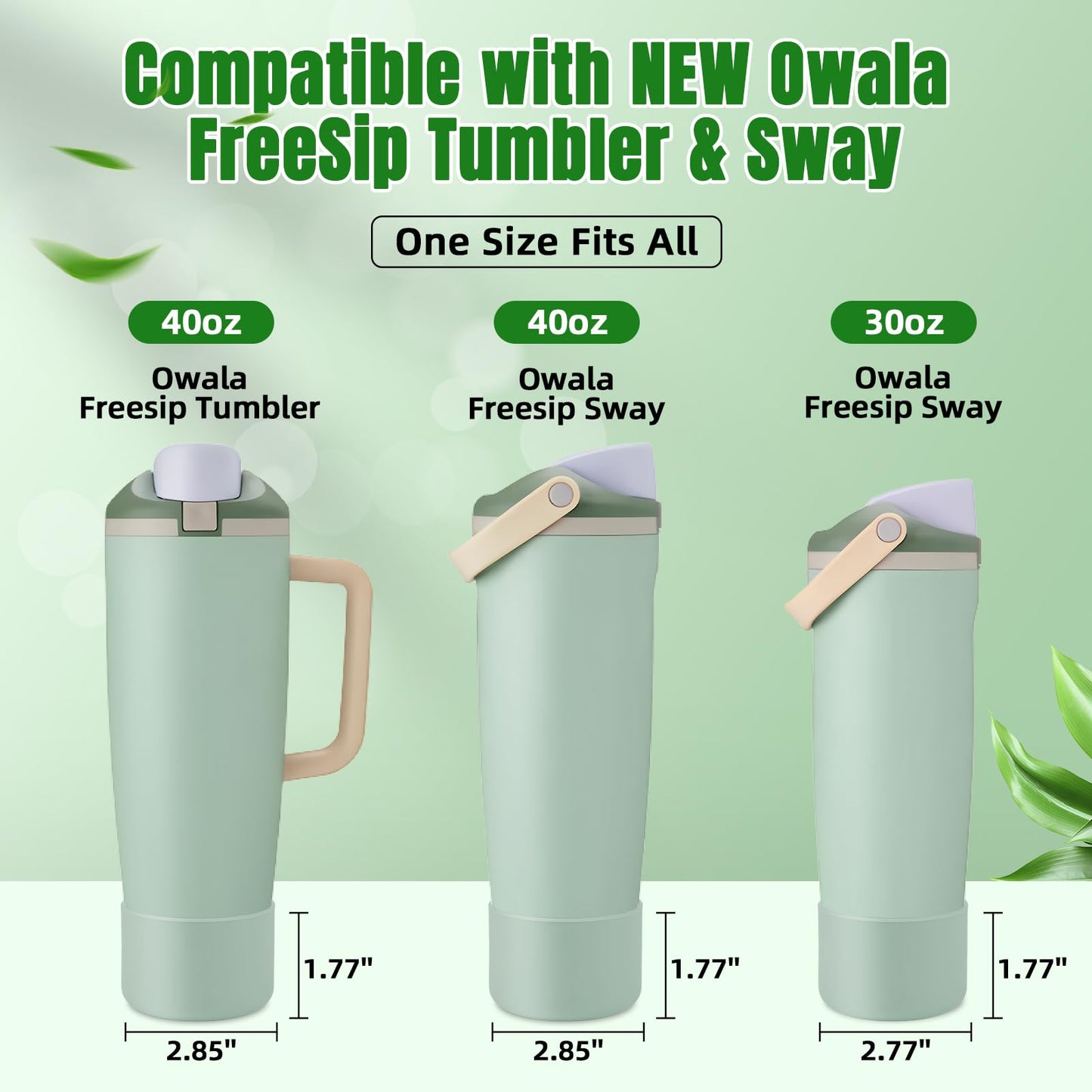 2PCS Silicone Boot Compatible with Owala 30oz & 40oz FreeSip Sway Bottles & Tumblers, Protective Anti-Slip Bottom Cover Sleeve for Freesip Sway Tumbler