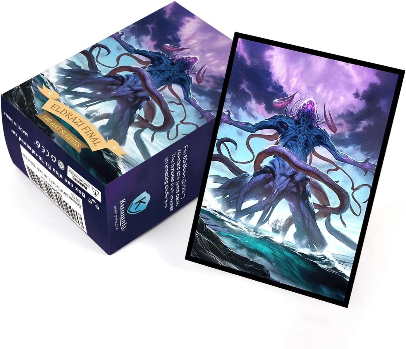 100 MTG Card Sleeves with 100 Inner Sleeve, Textured Back Art Sleeves, Fit Standard Size Cards - Eldrazi