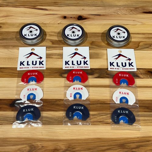 American Heritage Turkey Mouth Call 3-Pack, Ultimate Combination of KLUK’s Nation-Wide Favorite Turkey Mouth Calls, Ghost, Combo and Hybrid Cuts (Medium Stretch)