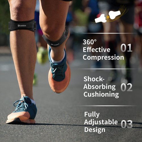 CAMBIVO Essential Series Knee Brace for Women and Men (2 Pack), Patella Tendon Support Straps for Knee Pain Relief, Running, Basketball, Hiking, Volleyball, Tennis, Squats (Black)