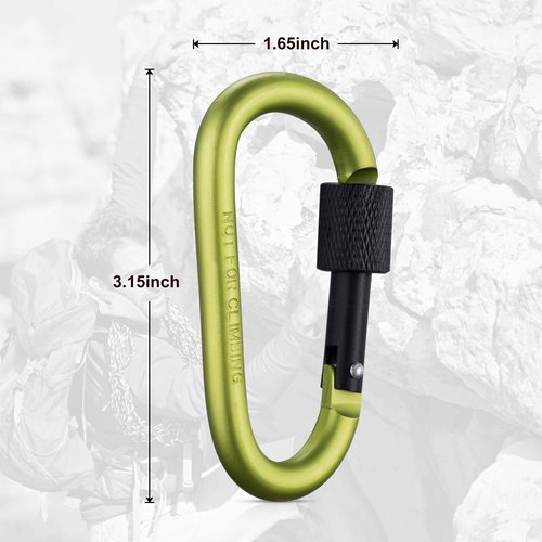 Carago Carabiner Clips with Screw Gate, 10 Pack Carabiners Hiking Clips with 7.5mm Diameter Aluminum Rod (10 Color (10 Pack))