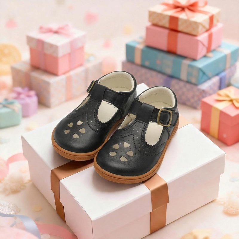 LeIsfIt Toddler Girl Shoes Mary Jane Dress Shoes for Girls Wide Ballet Flats for Party School Wedding Church Black 5 Toddler