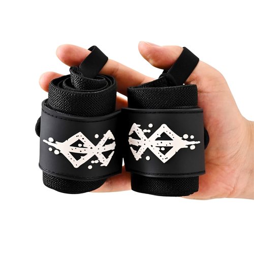 Berserk Anime Wrist Wraps - 1 Pair for Strength Athletes, Powerlifters, Weightlifters, and Gym Enthusiasts - Ultimate Wrist Support with Anime Design