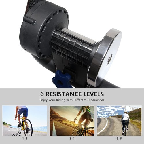 Unisky Bike Trainer Stand Indoor Riding Steel Heavy Duty Bicycle Exercise Stand 6 Speed Magnetic Resistance Stand for Road and Mountain Bikes