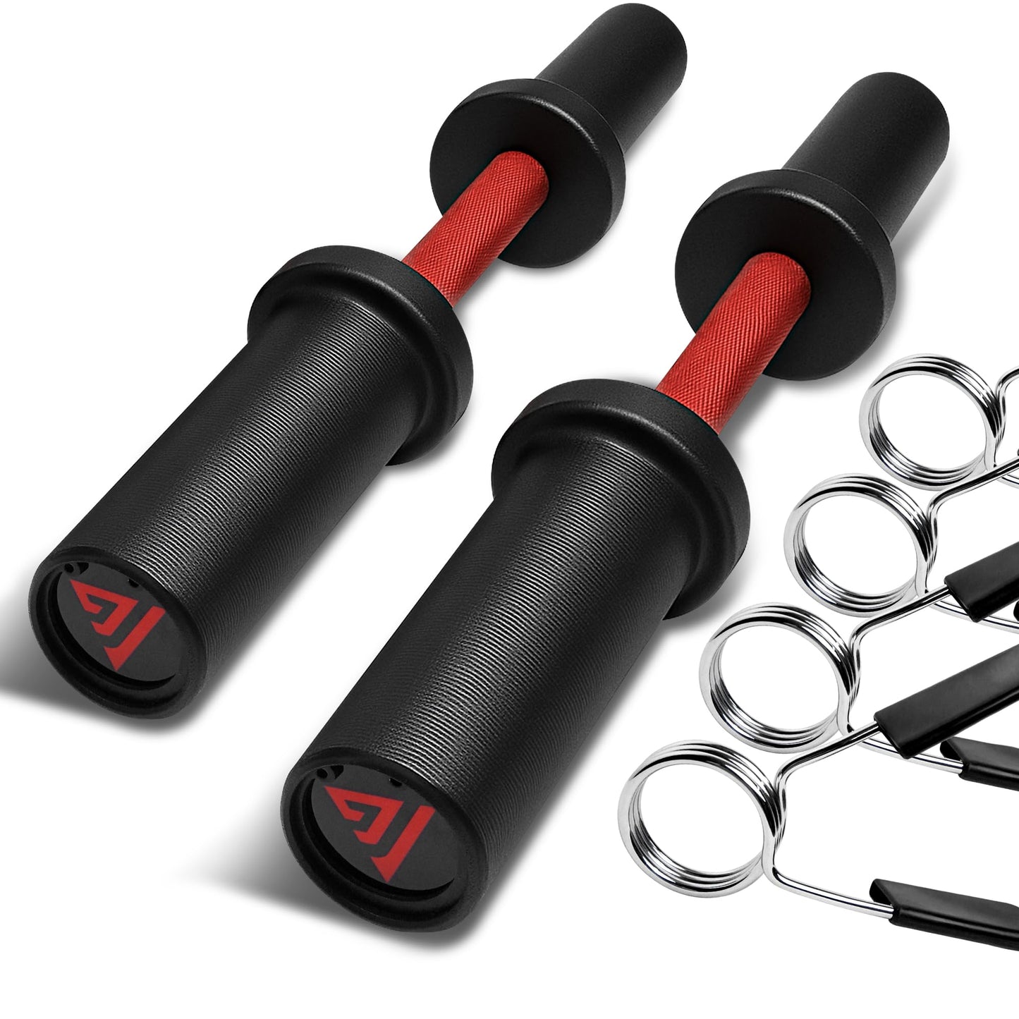 16" Olympic Dumbbell Handle, Loadable Dumbbells for 2-inch Olympic Weight Plates, Dumbbell Bar for Home Gym Strength Training, 2 Pair of Spring Collars Included