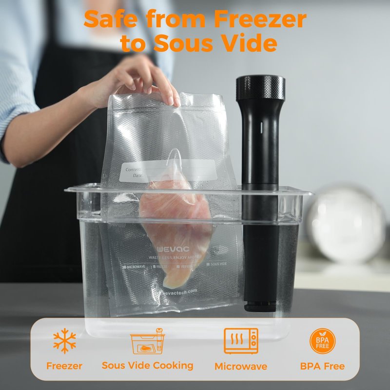 Wevac Vacuum Sealer Bags 6x50 Rolls 2 pack for Food Saver, Seal a Meal, Weston. Commercial Grade, BPA Free, Heavy Duty, Great for vac storage, Meal Prep or Sous Vide