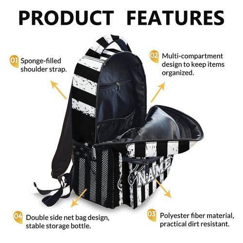 Homexzdiy Kids Backpack for Boys, Custom Baseball School Backpacks for Sports Lovers, Personalized with Name 17'' Lightweight Baseball Bookbag for Elementary Middle School, Back to School Gifts