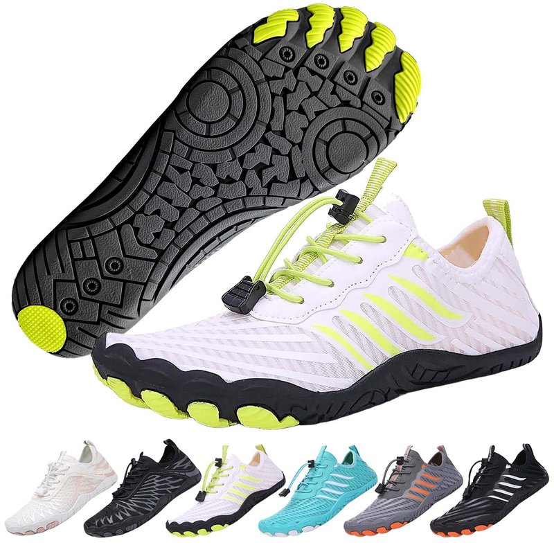 ELETON Barefoot Shoes Women Men Footwear, Wide Toe Box Hiking Zero Drop Non-Slip Quick-Dry River Boat Pool Beach Water Shoes, Lightweight Swimming Running Walking Sneakers Unisex White/Black