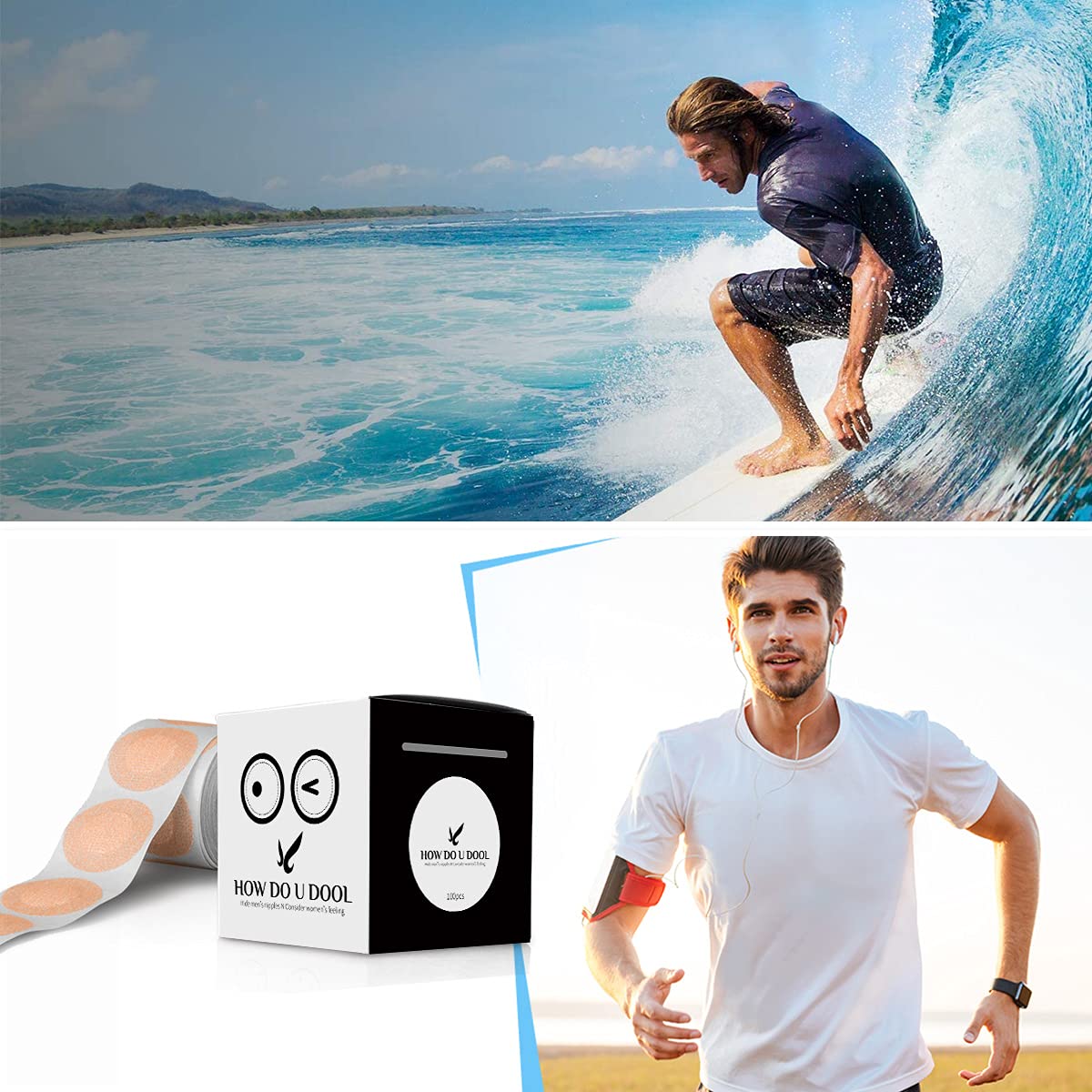 2XK-NOV Nipple cover for runners - Value Pack (100 Pieces), Disposable Running Nipple Covers Stickers for Men - 3.5cm Anti-Chafing Nipple Patch - Men Nipple Hider - Beige