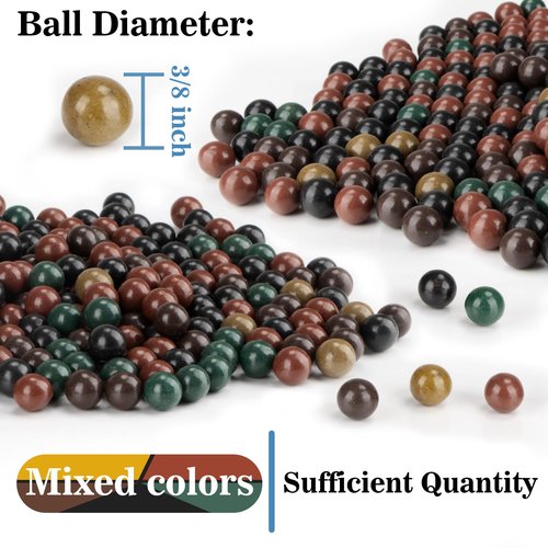 14.4OZ Slingshot Ammo - Sukh Sling Shot Ammo Balls Biodegradable Professional Slingshot Ammo Balls for Shooting and Hunting Target Practice, Black, Dark Red, Yellow, Green