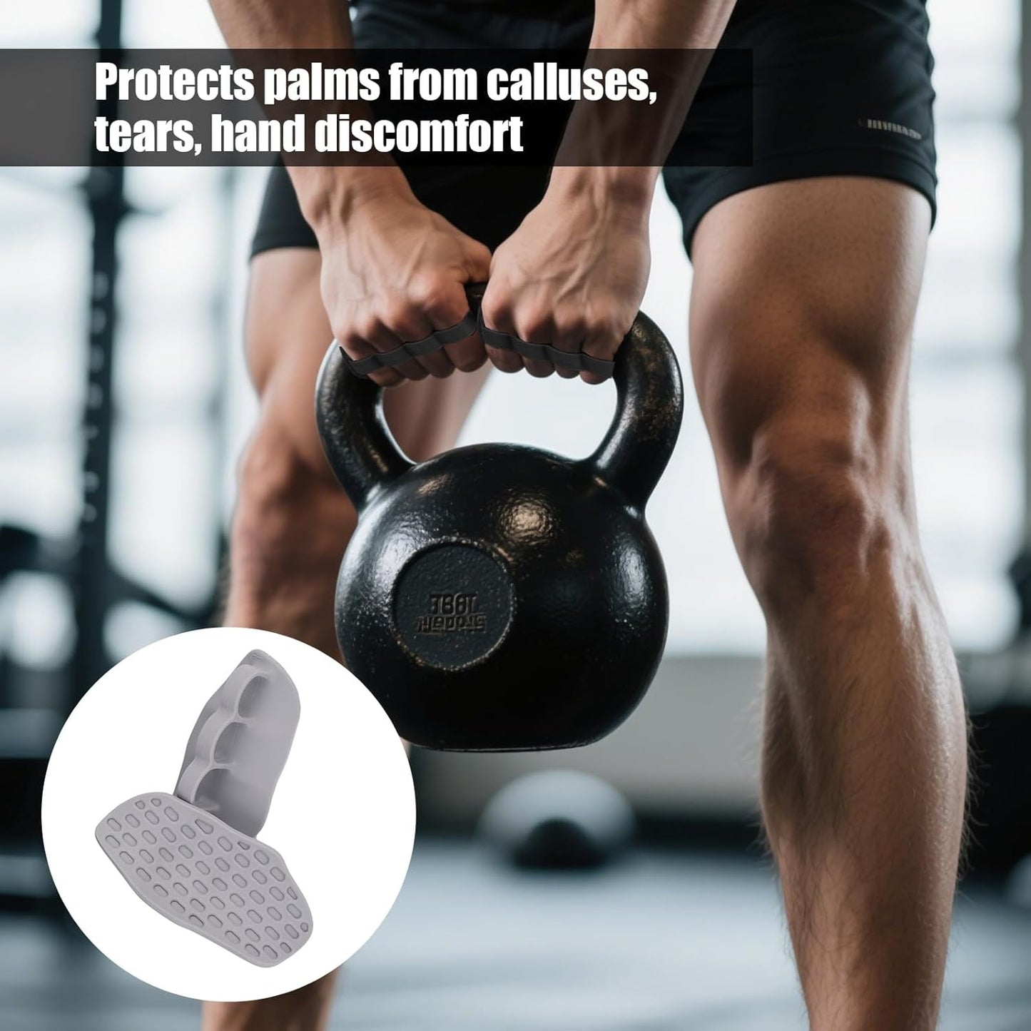 2pcs Weight Lifting Grips, Silicone Anti-Slip Gym Workout Grips for Hand Protection Gloves, Rubber Dumbbell Rypt Gripper for Men Women, Bar Pad Pull Up Practical Fitness Exercise Accessories