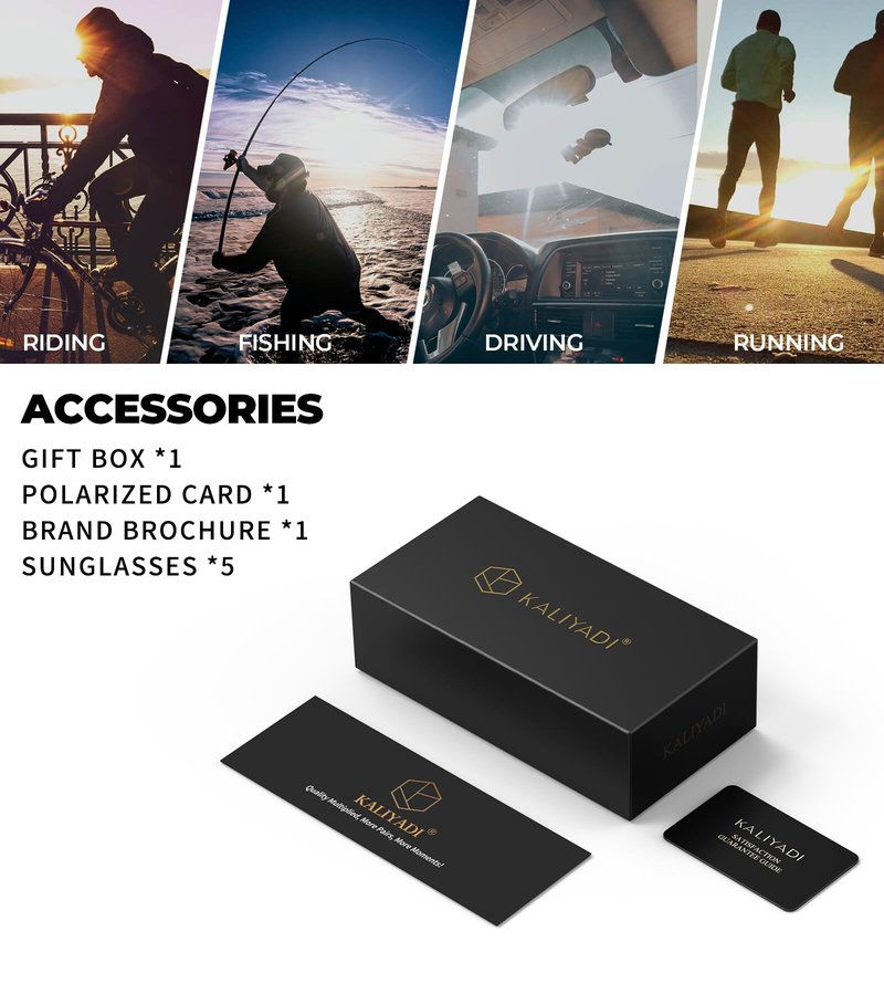 KALIYADI Mens-Sunglasses Polarized Sun-Glasses Men: Classic Sunglasses for Driving Fishing Golf With UV400 Protection