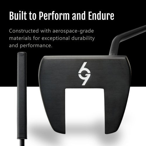 69 Golf Golf Putter with Grip for Men 35'" Length | Stepped Steel Shaft | PVD Coating Putter Head (Right)