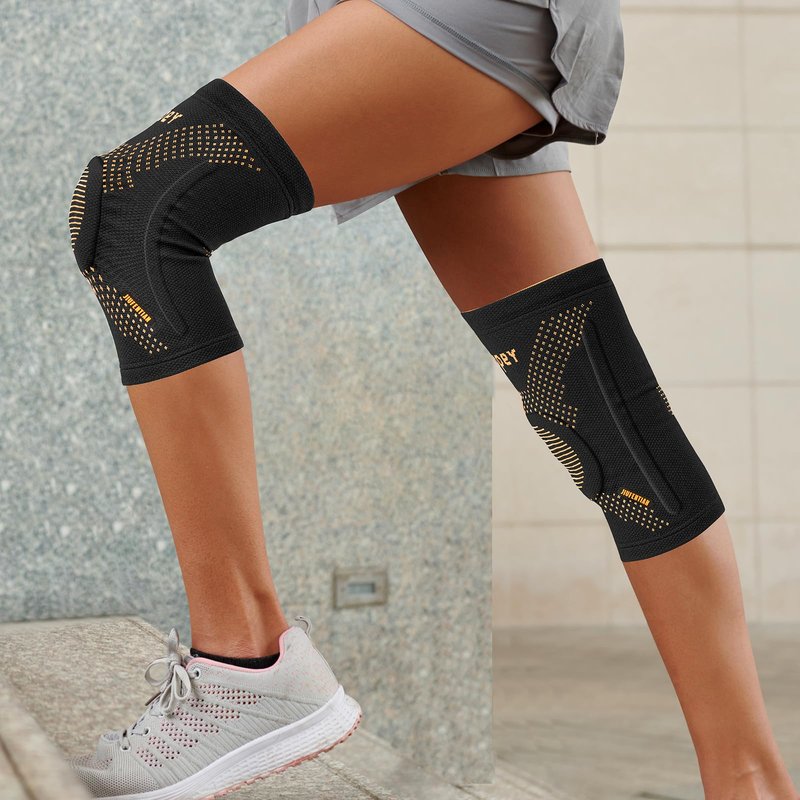 JIUFENTIAN Copper Knee Braces for Arthritis Pain (2 pack)- Professional Knee Suppot with Side Stabilizers - Breathable Compression Sleeves for Pain Relief & Stability (Arthritis, Gym, Work)-(Small)