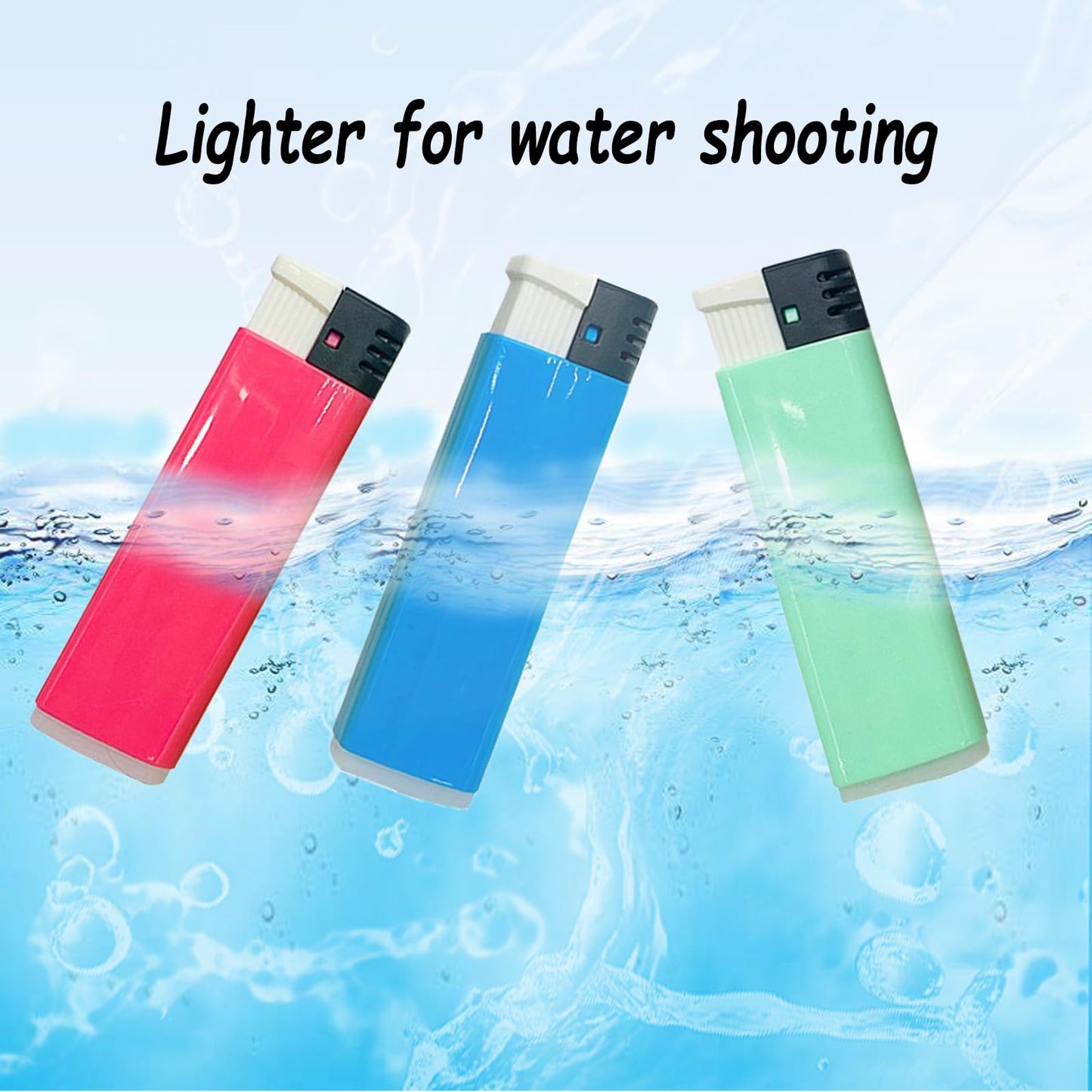 3 Pcs Realistic Water Gun Lighter - Hilarious Prank Gadget for Tricksters, Realistic Design with Powerful Water Jet, Fake Lighter, Mini Water Guns (3.15" Compact Prank Tool)