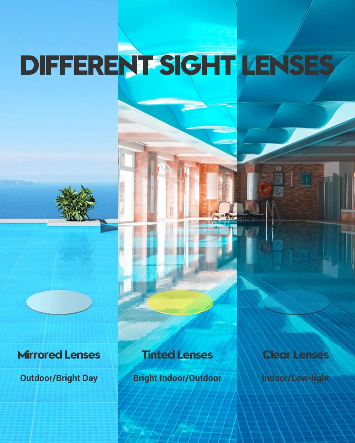 Vorshape 2 Pack Swim Goggles Adult, Anti-Fog UV Protection Leak-Proof Pool Swimming Gogglesfor Men Women