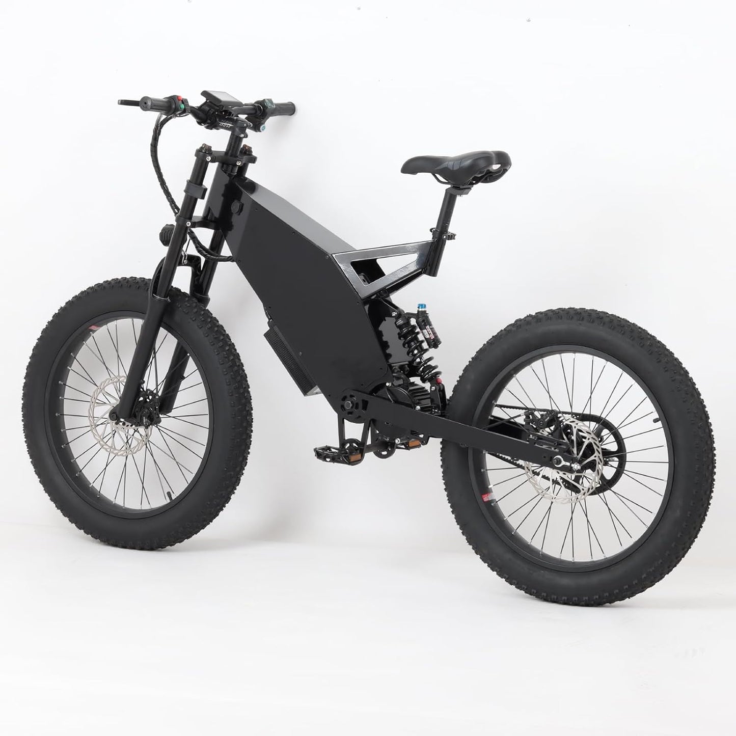 KEYU F4 Middle Motor Drive Carbon Mountain Fat 26 Dirt Full Suspension Enduro Stealth Bomber Electric Bicycle Bike Ebike Frame kit