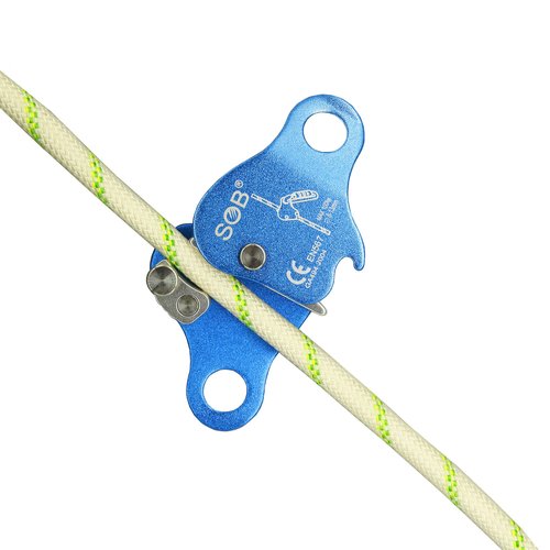SOB Climbing Fall Protection Belay Device Ascender Protect Aluminum Magnesium Alloy Climbing Ascent Rope Grip Clamp for Mountaineering Rock Climbing Downhill Operations and Rescue