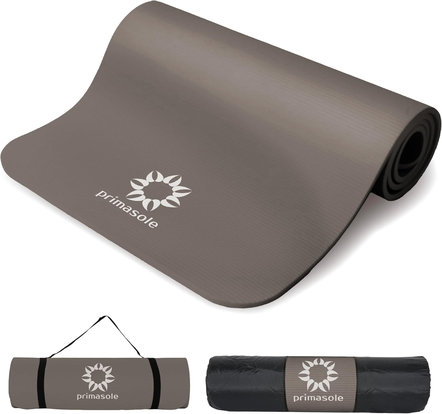 1/2-Inch Extra Thick NBR Yoga Mat with Enhanced Stability - Textured Design, Lightweight Mat with Carrying Strap & Case for Yoga, Pilates, Gym & Home Use (Multiple Colors)