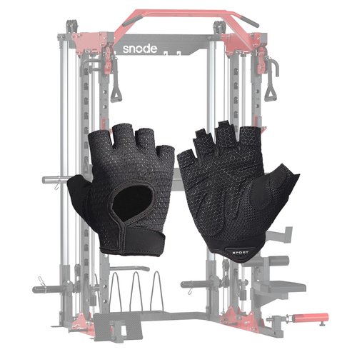 SNODE Smith Machine for Home Gym, Power Rack with Cable Crossover, Squat Rack with Leg Press and Advanced LAT Pull-Down, 2000LB Weight Capacity (BK ALL10 Machine(ONLY Glove))