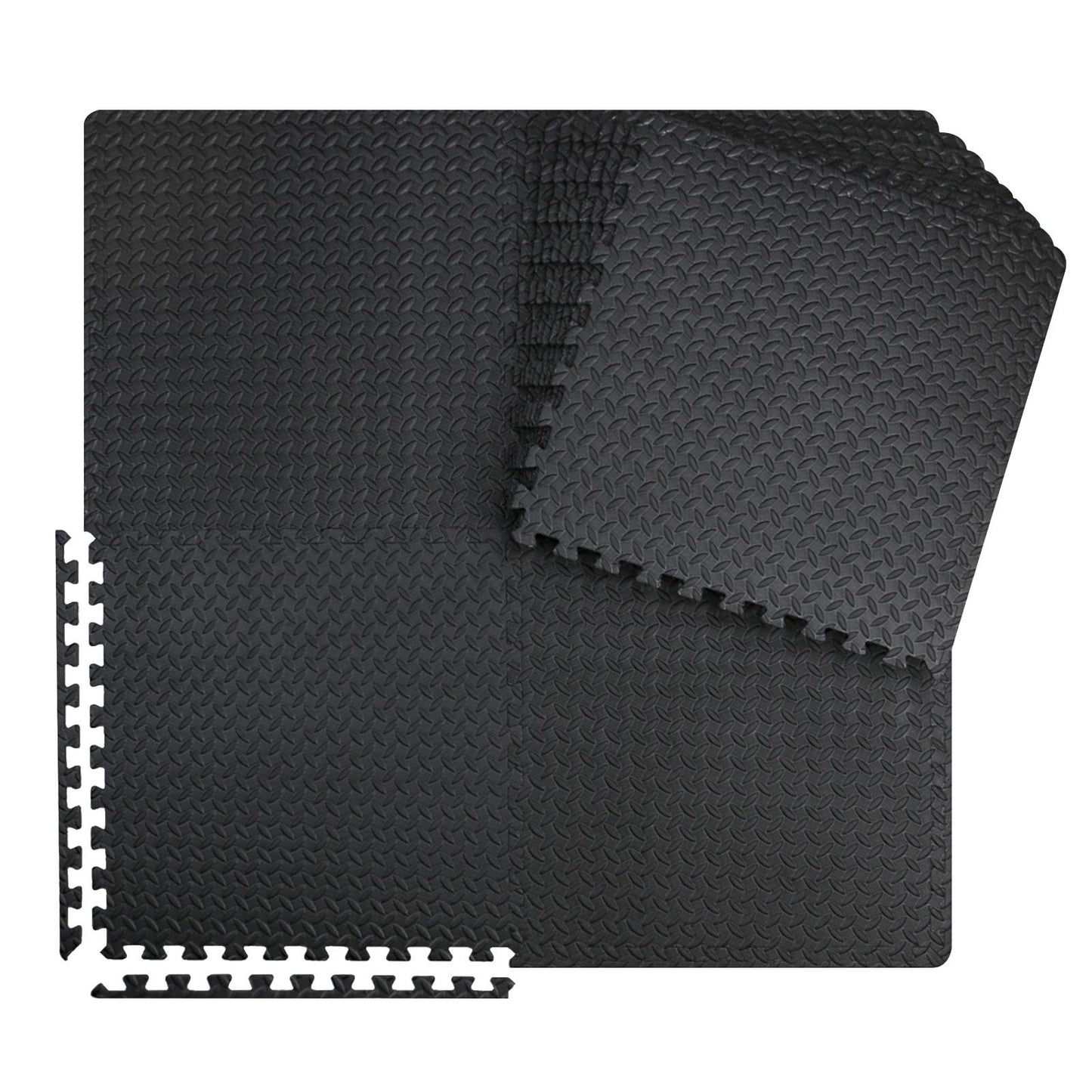 innhom Gym Flooring Gym Mats Exercise Mat for Floor Workout Mat Foam Floor Tiles for Home Gym Equipment Garage, 12 Black