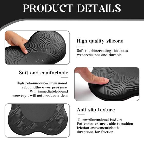 MBKHFLL 4PCS yoga knee pads, yoga anti slip pads, Pilates support pads, designed to protect the balance of male and female knees, elbows, and wrists during exercise (Black +Purple)