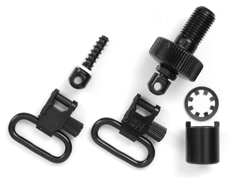 Uncle Mike's Quick Detach Moss 500 Bolt Set Sling Swivels (Blued, 1-Inch), Black (18102)