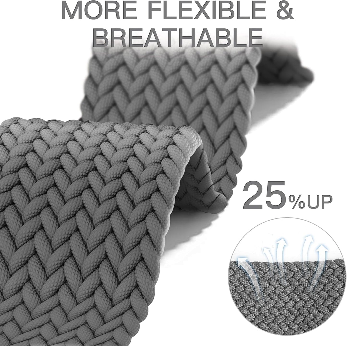 20mm Magnetic Braided Nylon Band Compatible With Garmin Vivoactive 6/Vivoactive 5/3/3 Music Watch Bands, Quick Release Stretchy Strap Replacement for Venu Sq 2/Forerunner 55/165/245/645
