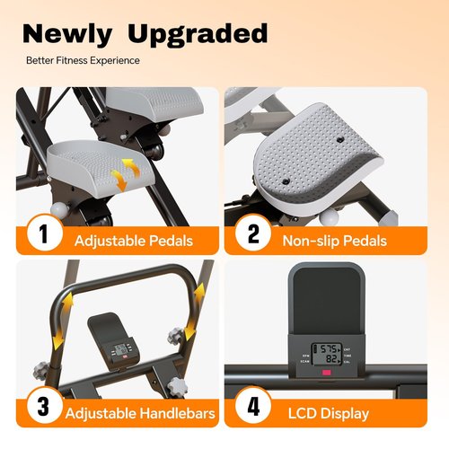 Stair Stepper for Home Gym,Folding Vertical Climber Cardio Exercise Machine,Stair Climber for Full Body Workout with Adjustable Handlebar for Women & Men