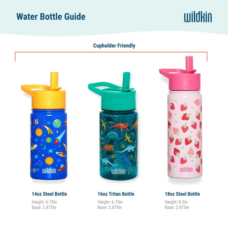 Wildkin Kids 16 oz Water Bottle for Boys – BPA-Free Tritan, Leak-Proof Lid, Reusable & Dishwasher Safe, Durable Kids Water Bottle for School, Sports & Travel, Ages 3 & Up – Trains, Planes & Trucks