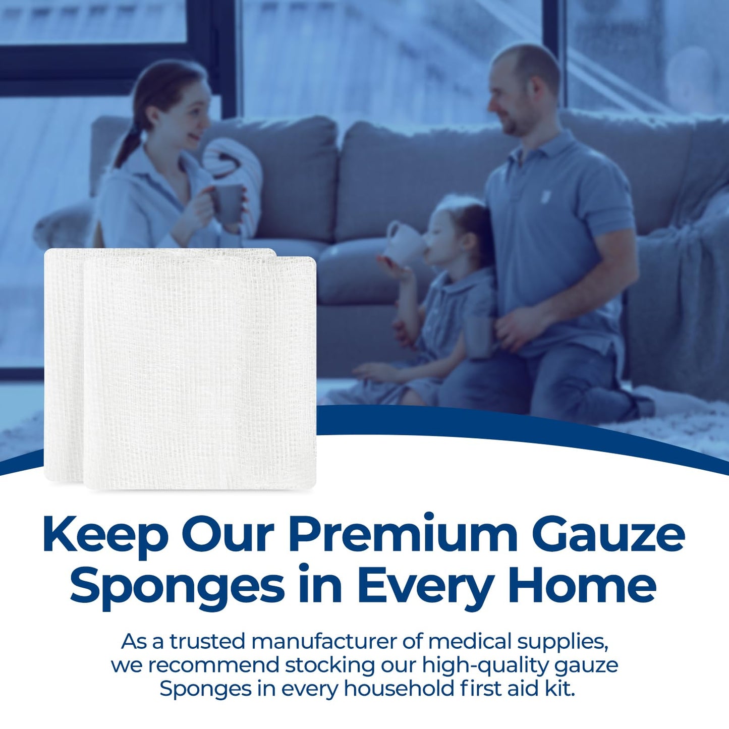 200 Pack 4x4 Inch Gauze Sponges 8-Ply, 100% Cotton Large Gauze Pads for Wound Care, Highly Absorbent Bulk Hospital-Grade First Aid & Surgical Dressing