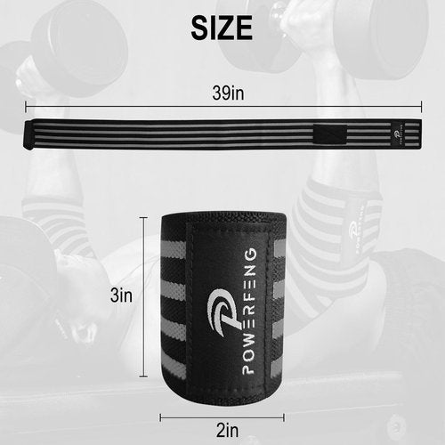 Elbow Wraps for Weightlifting:Elbow Sleeve Weightlifting Support for Bench Press Cross Training & Powerlifting - Elbow Straps for Weightlifting Gym Men Women (Gray)