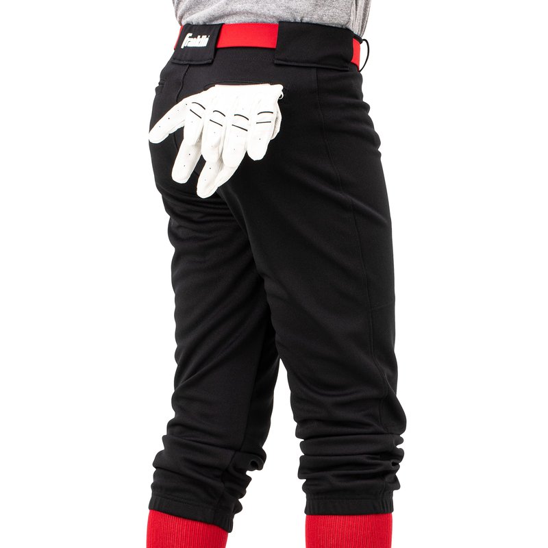 Franklin Sports Youth Baseball and Softball Pants with Belt Loop - Baseball Pants for Girls and Boys - Knicker - Youth X Small - Black