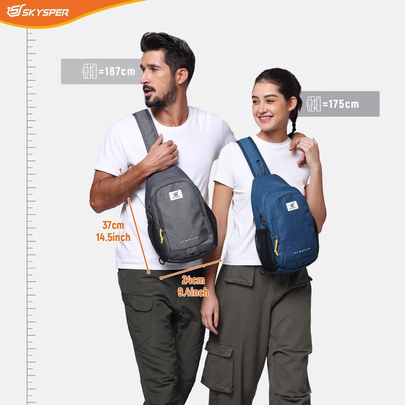 SKYSPER Sling Bag Anti Theft Crossbody Bag RFID Lightweight Travel Shoulder Chest Bag for Hiking Walking