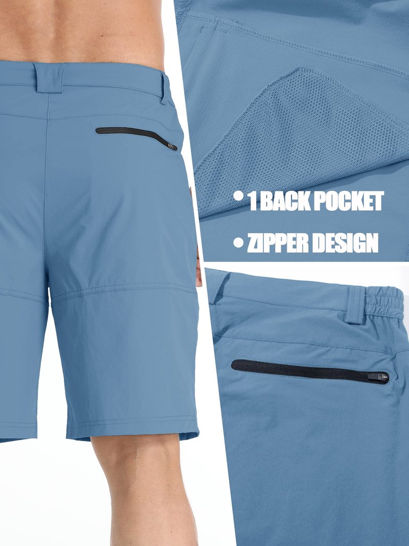 TACVASEN Men's Casual Shorts Lightweight Quick Dry Cargo Hiking Tactical Shorts Golf Dress Outdoor Summer with Pockets Light Blue 38
