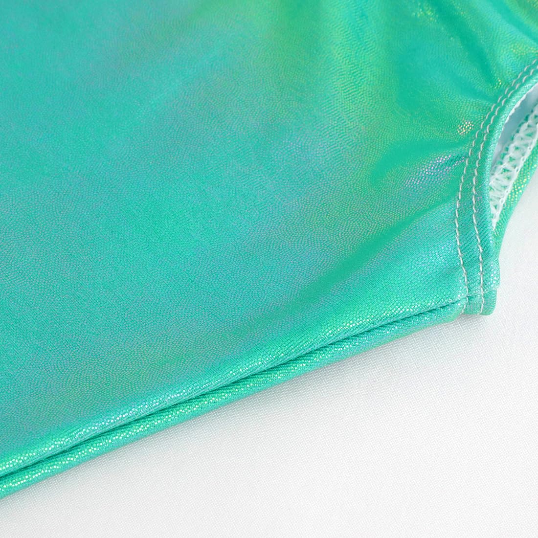 HOZIY Gymnastics Leotards with Shorts for Girls Toddlers 1t 2t 12 18 24 Months Little Girl Biketards Unitards Dance Outfits Solid Colors Green Sparkly Colorful