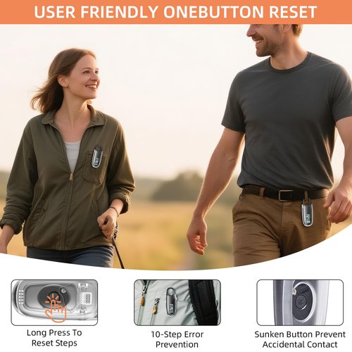 Simple Step Counter Walking 3D Pedometer with Clip & Lanyard, Step Counter with LCD Display, Clip and Lanyard (Black)