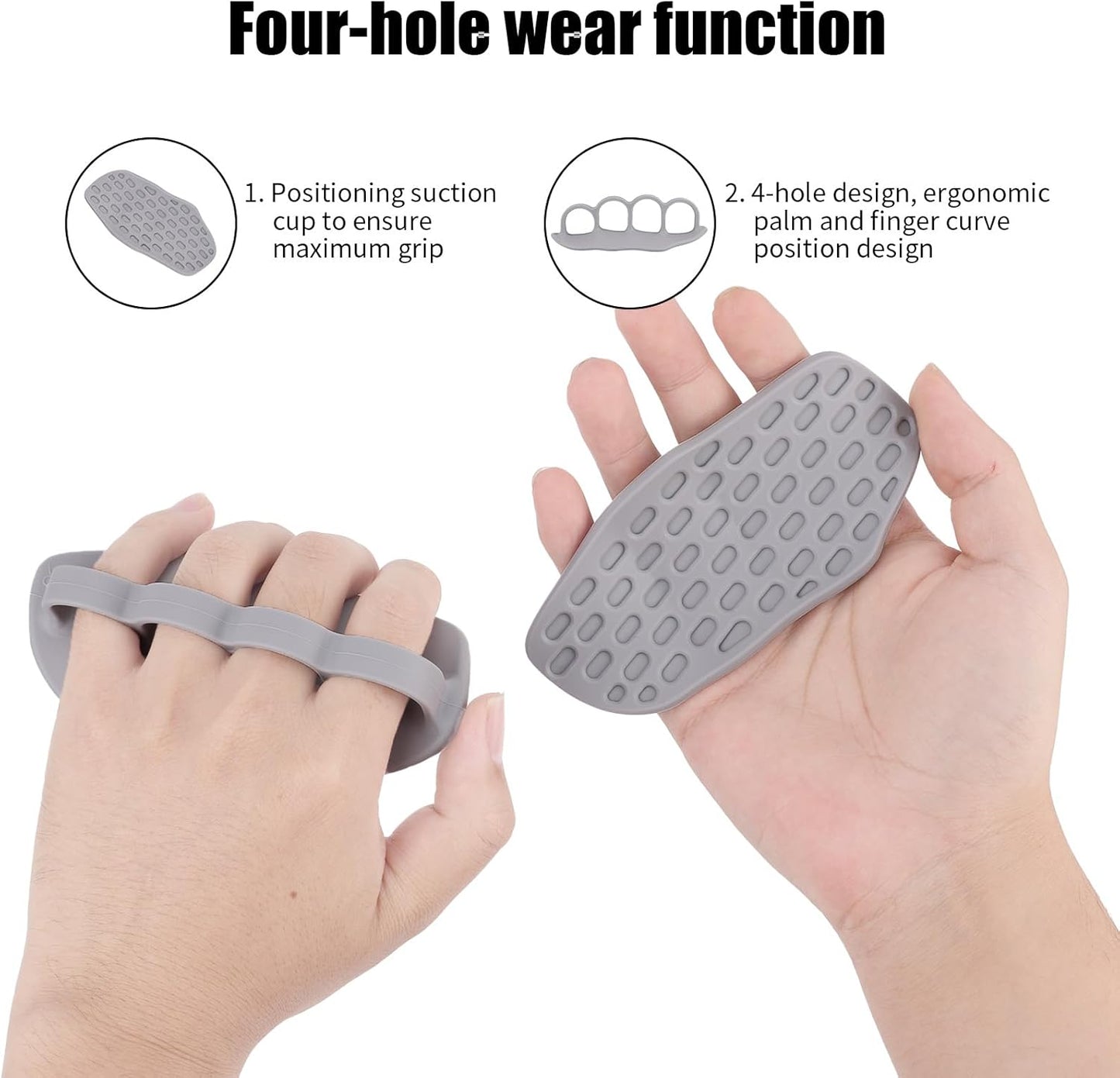 2pcs Weight Lifting Grips, Silicone Anti-Slip Gym Workout Grips for Hand Protection Gloves, Rubber Dumbbell Rypt Gripper for Men Women, Bar Pad Pull Up Practical Fitness Exercise Accessories