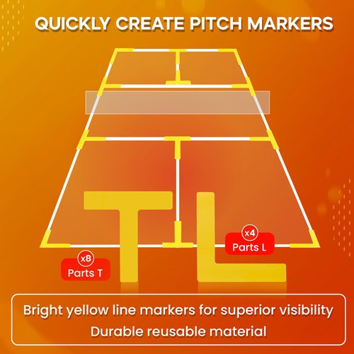 RAQSTACK - Portable Pickleball Court Marking Kit Outdoor - Draw Pickleball Lines for Outdoor Court in Minutes - Easy Setup Marker Kit for Driveways, Backyards, and Gyms - Durable & Reusable