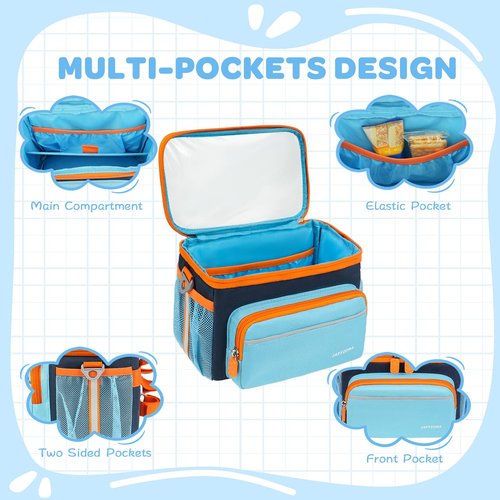 Kids Bike Basket, Front Frame Handlebar Bag for Toddler Scooter Tricycle Bicycle, Cute Small Fabric Bicycle Basket for Boys & Girls, Blue