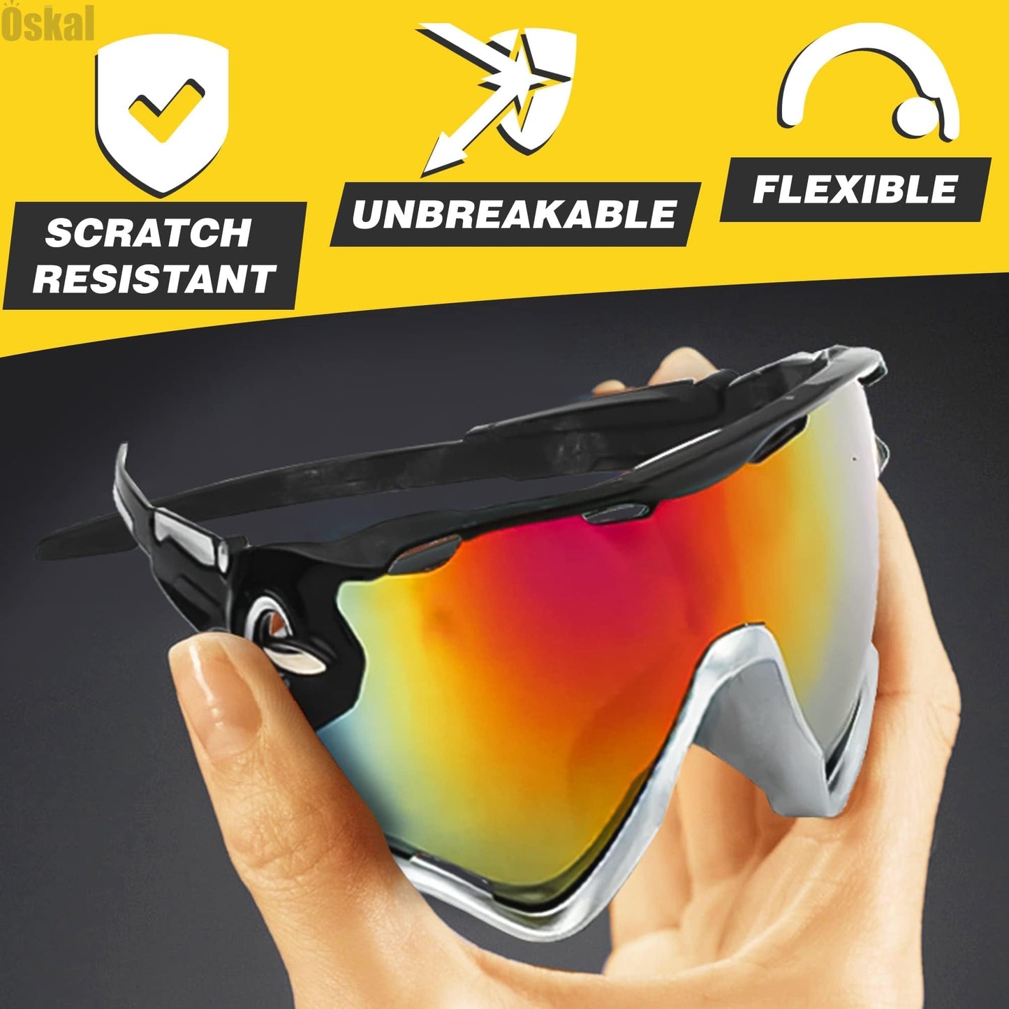 2Pcs Running Glasses for Men – Ultra-Light & Non-Sleep Workout Glasses for Men – Sports Sunglasses Packs with Rainbow Design for Running, Cycling, Fishing, Motorcycle, and Outdoor Activities