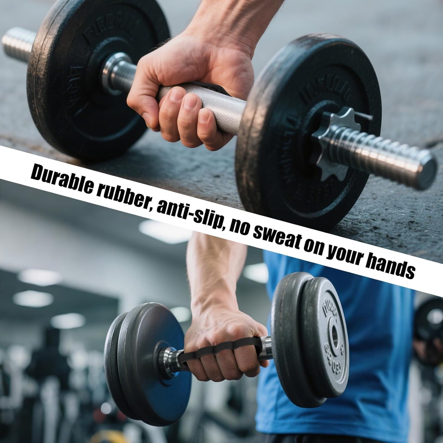 2pcs Weight Lifting Grips, Silicone Anti-Slip Gym Workout Grips for Hand Protection Gloves, Rubber Dumbbell Rypt Gripper for Men Women, Bar Pad Pull Up Practical Fitness Exercise Accessories