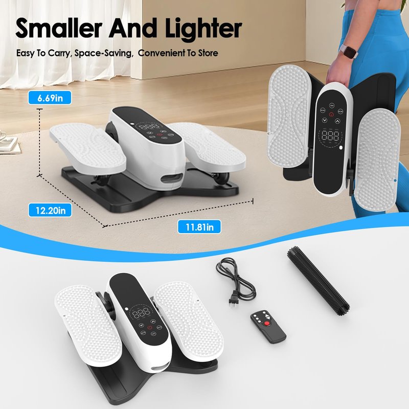 Under Desk Elliptical Machine for Senior, Quiet Motorized Leg Exerciser with Smart Remote, Pedal Exerciser with 12 Adjustable Speeds for Auto/Manual Modes, LCD Monitor, Easy to Use for Home Office
